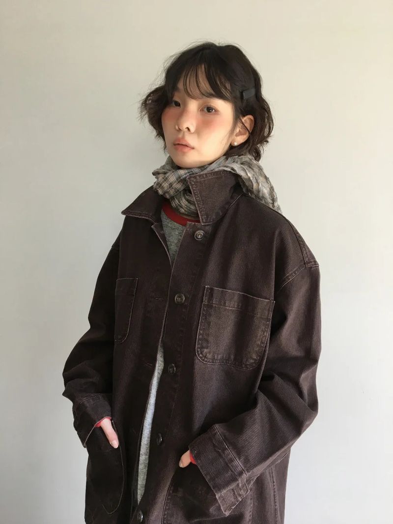 Kiki Pleated Check Scarf (2color)