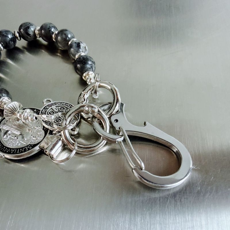 Stone Bead Talisman Keyring