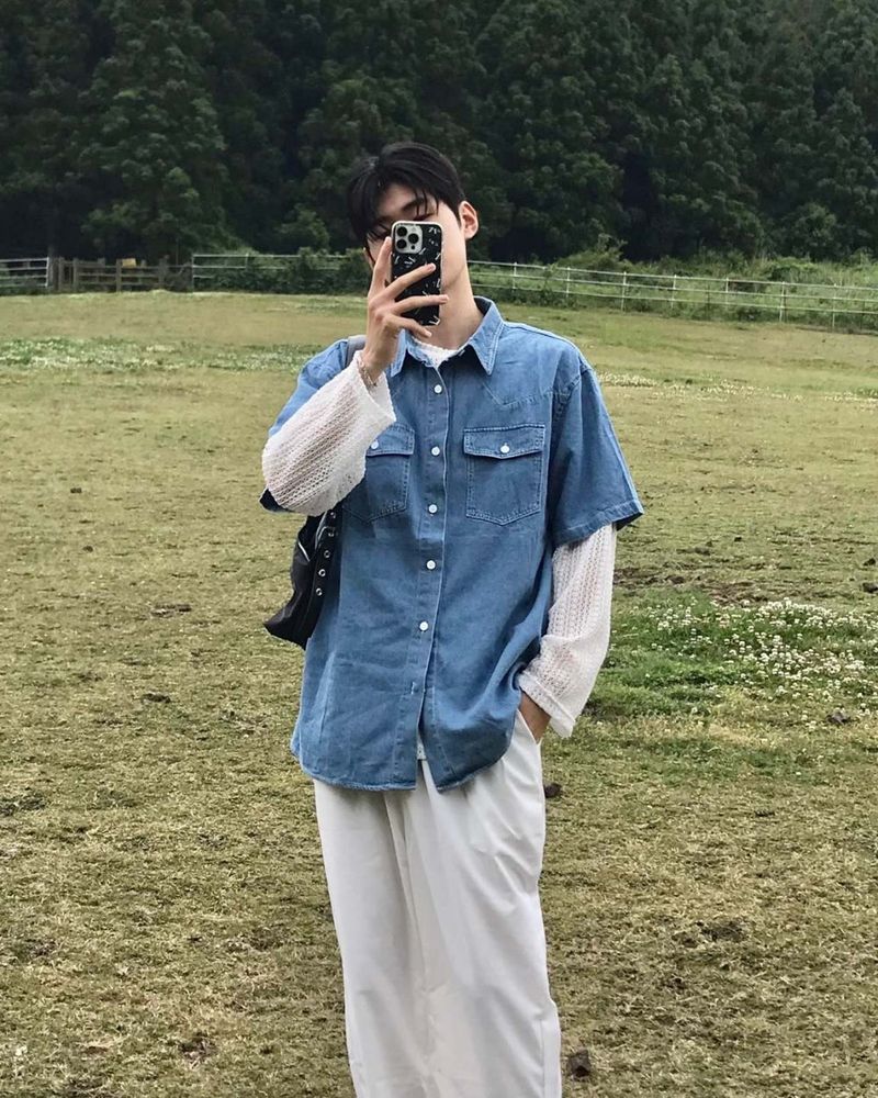 Cent（セントマーケット）の「Kaven denim short sleeve shirts（Tops）」