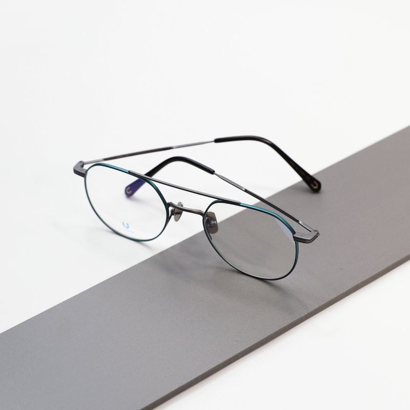 Knouun Round titanium glasses CODE. 101. C Gray