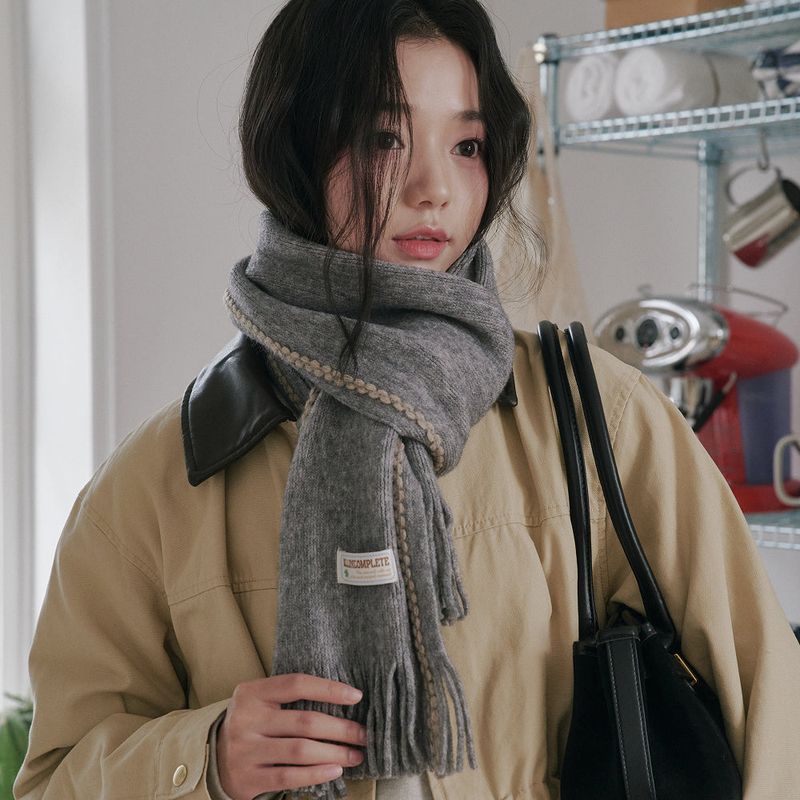 FootPrint Knit Muffler (Gray)
