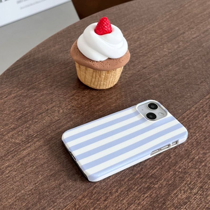 Striped glossy hard case (light purple)