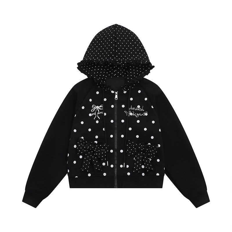 Nerisse Frill Dot Zip-Up