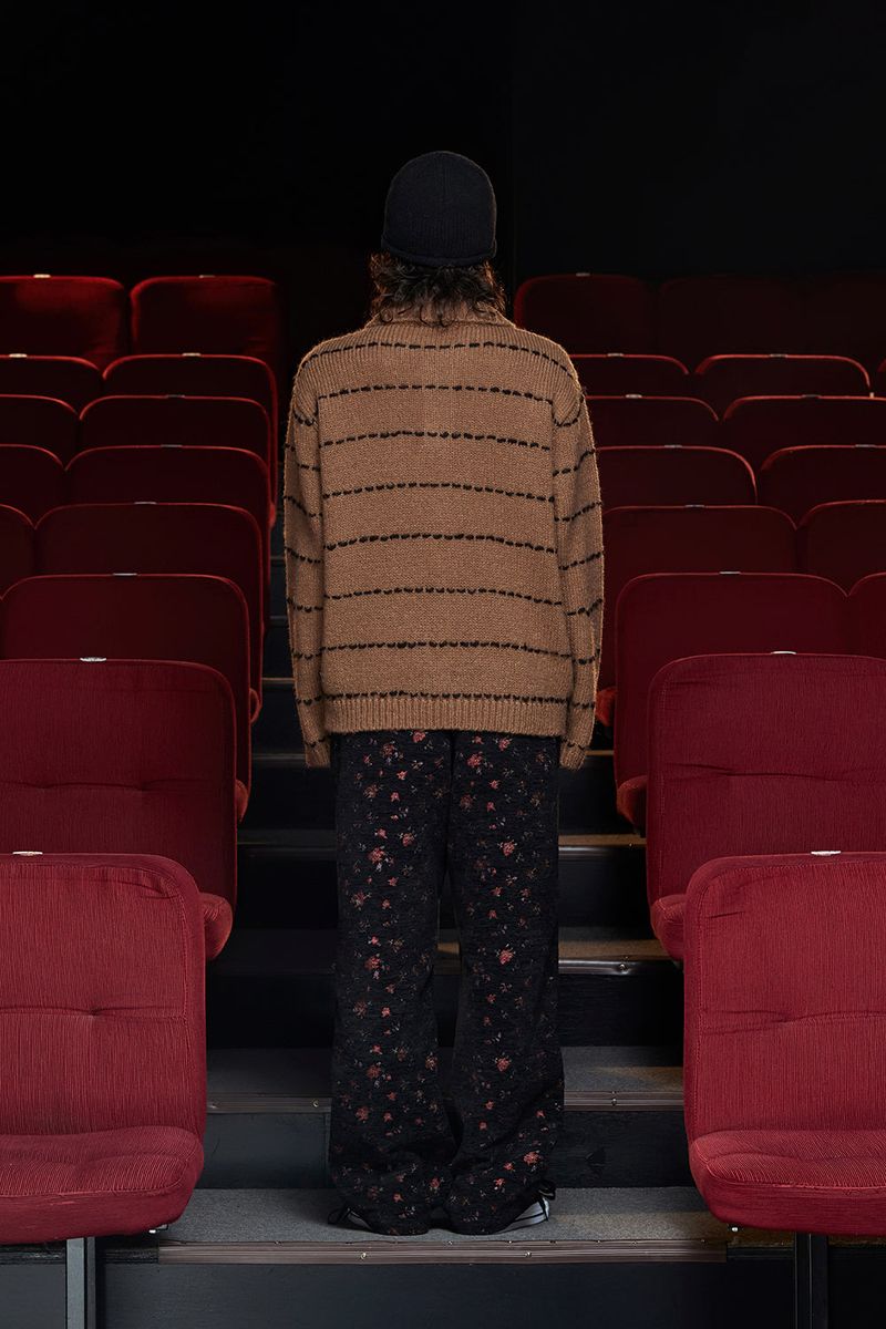 STITCH RUGBY POLO KNIT / DARK BEIGE