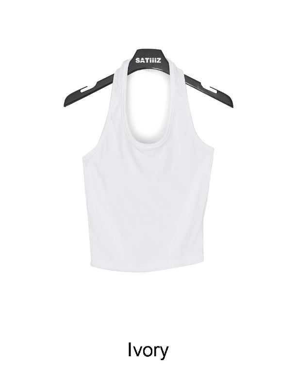 By ribbed halter sleeveless