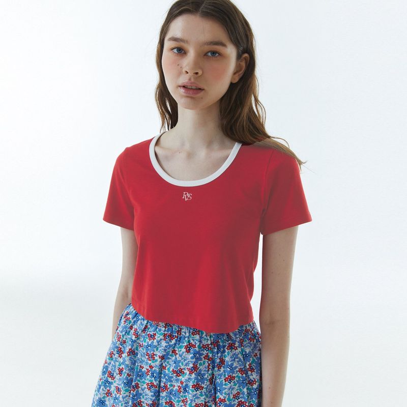 RAVEROUS（レイバロス）の「RVS Ringer Crop T-Shirt Red（Tops）」