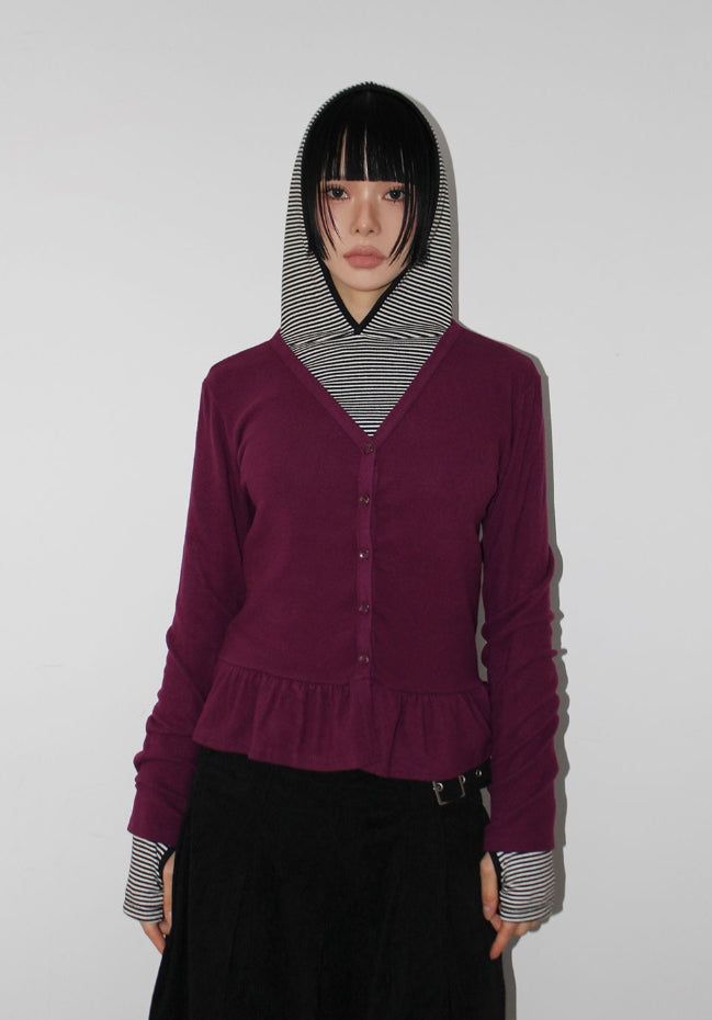 (Brushed) FLEUR FRILL CARDIGAN