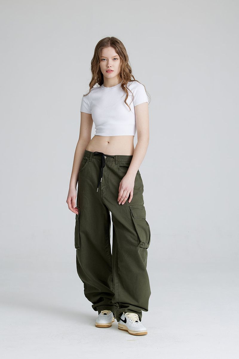 CARGO LOOSEFIT COTTON PANTS KHAKI