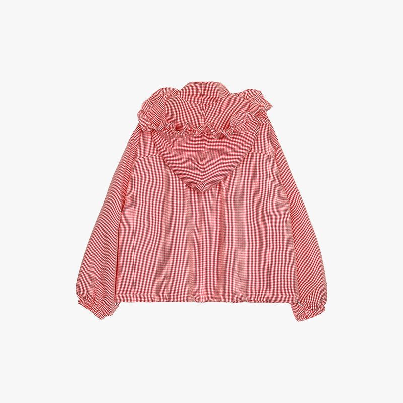 LACE STRING CHECK WINDBREAKER