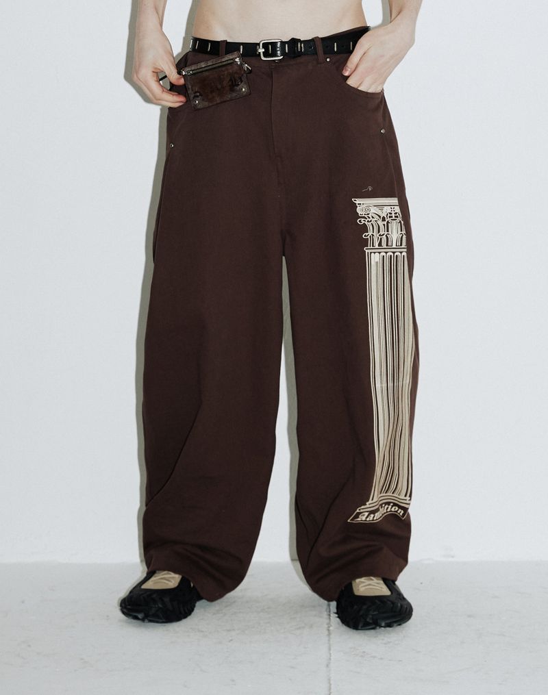 AAMBITION(アアンビション)の「Column Wide Pants (Nether-brown)(Pants)」