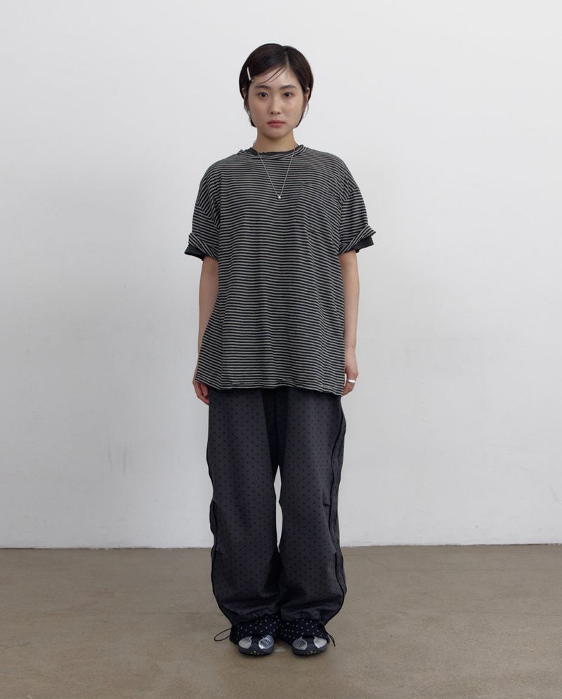 Stripe Washed Pocket Damage Tee