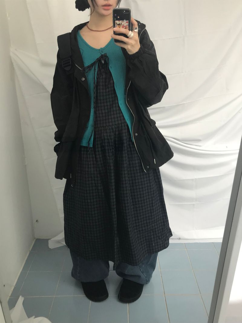 Vintage Mori Checkered Dress