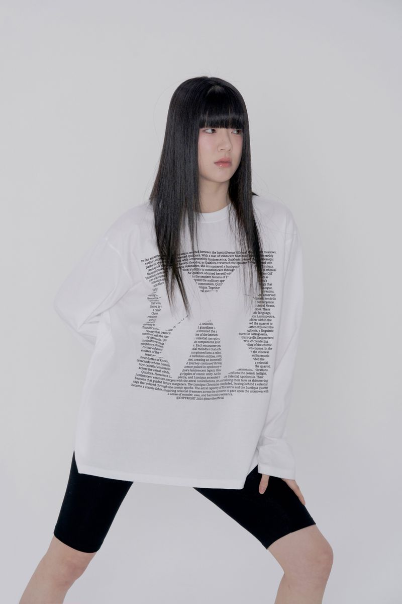 CLASSIC RIBBON SHADOW LONG SLEEVE - WHITE