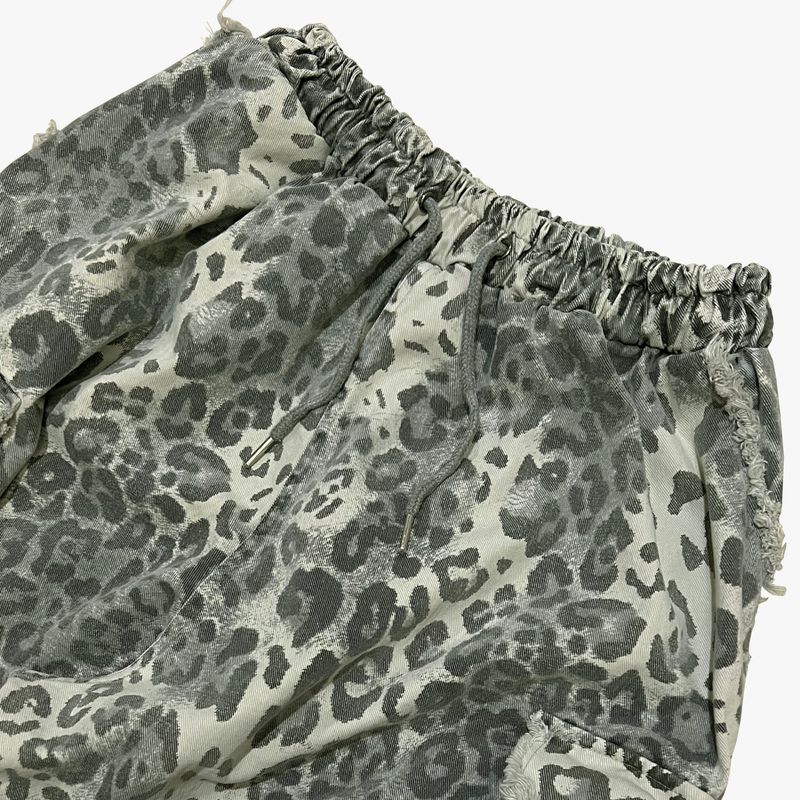leopard grunge wide pants_grey