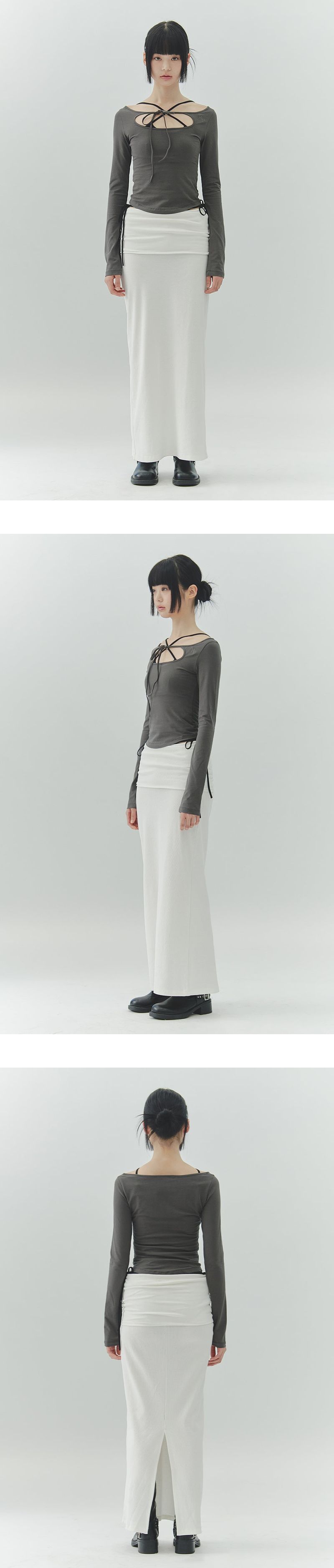 LOWER FOLDING SKIRT white