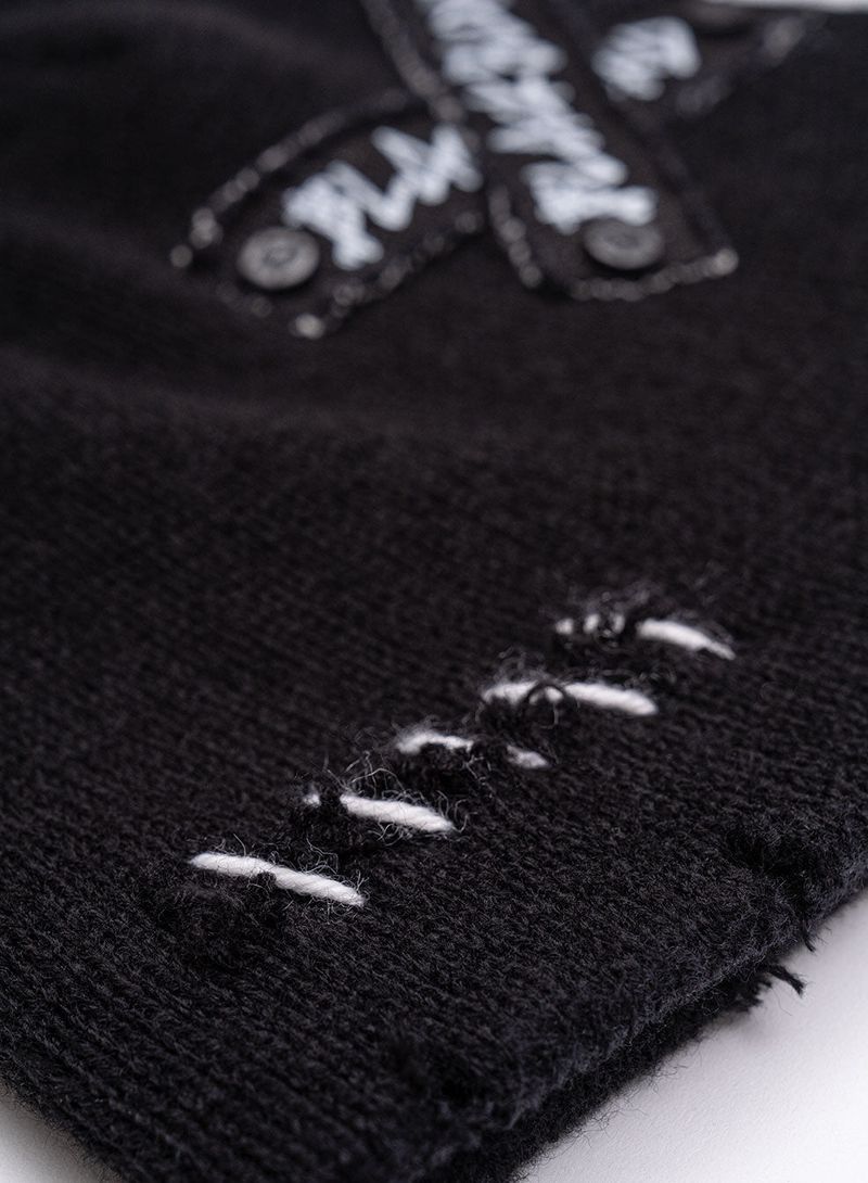BBD Hand-stitched Graffiti Logo Beanie (Black)