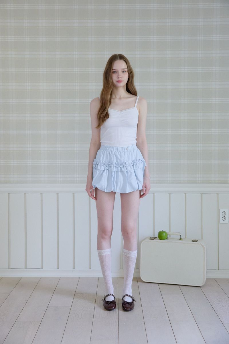 SWEET FRILL PUMPKIN MINI SKIRT