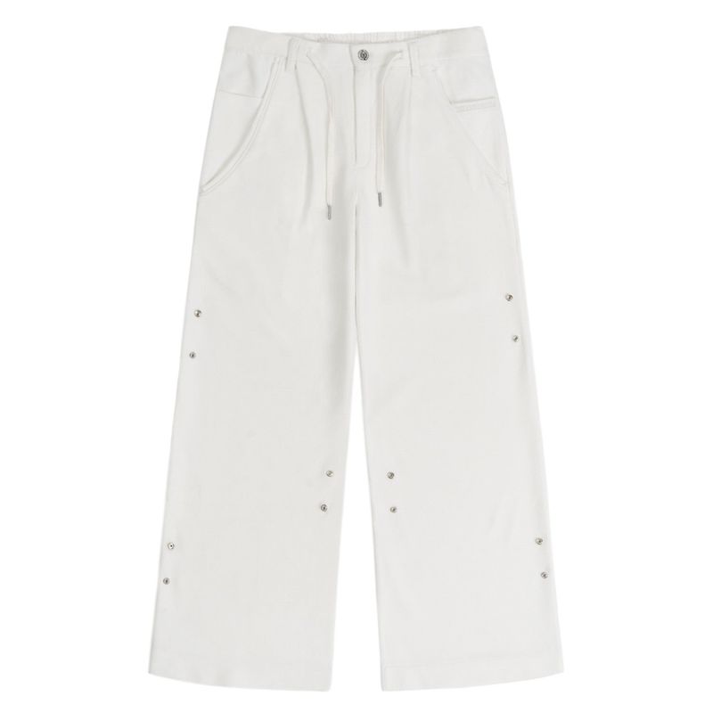 UTILITY POCKET WIDE SWEAT PANTS (WHITE)