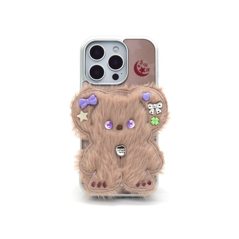 SUN CASE BEADS BEAR COFFEE BEIGE (GLOSSY SILVER)