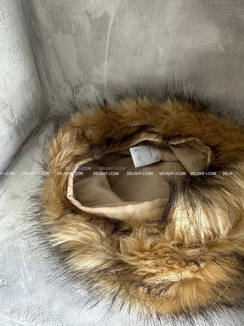 Raccoon Mix Fake Fur Bucket Hat