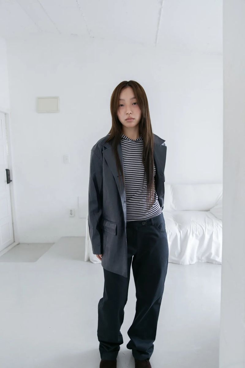 regular leather jacket(2colors)