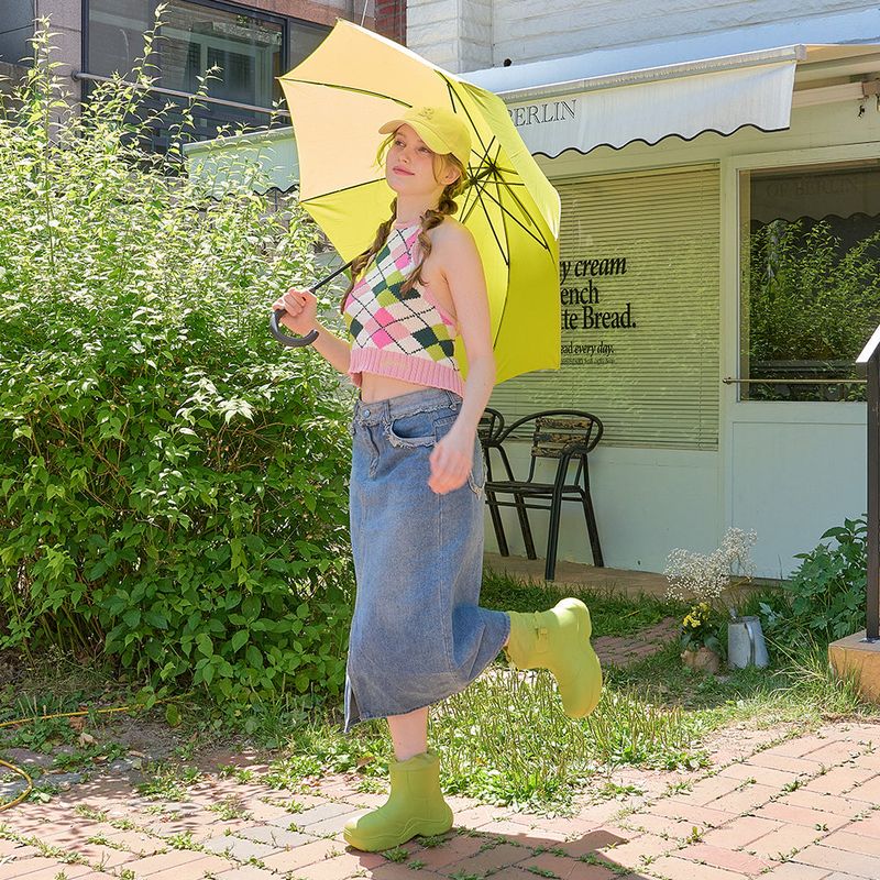 Rose Belted Middle Rainboots_R0017 (3Colors)
