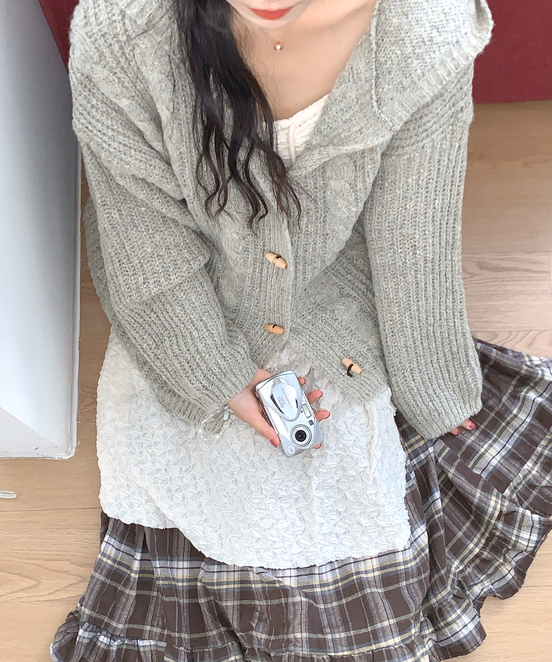 Tteokbokki hoodie cardigan