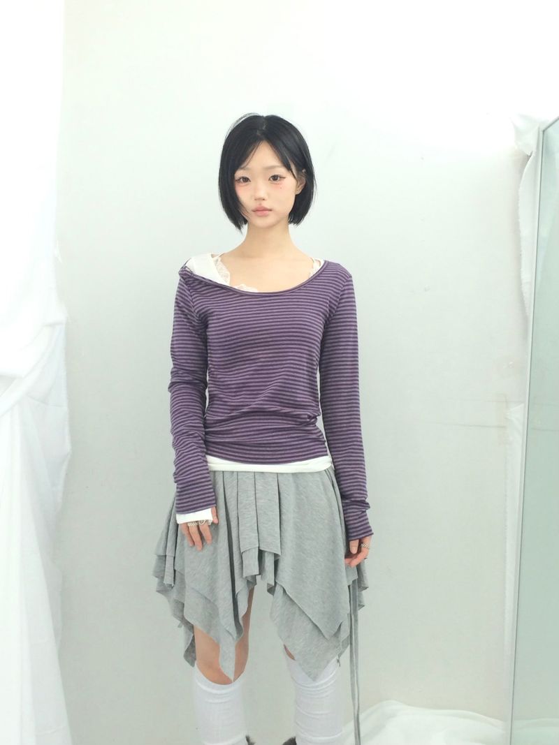 ribbonline wave skirt