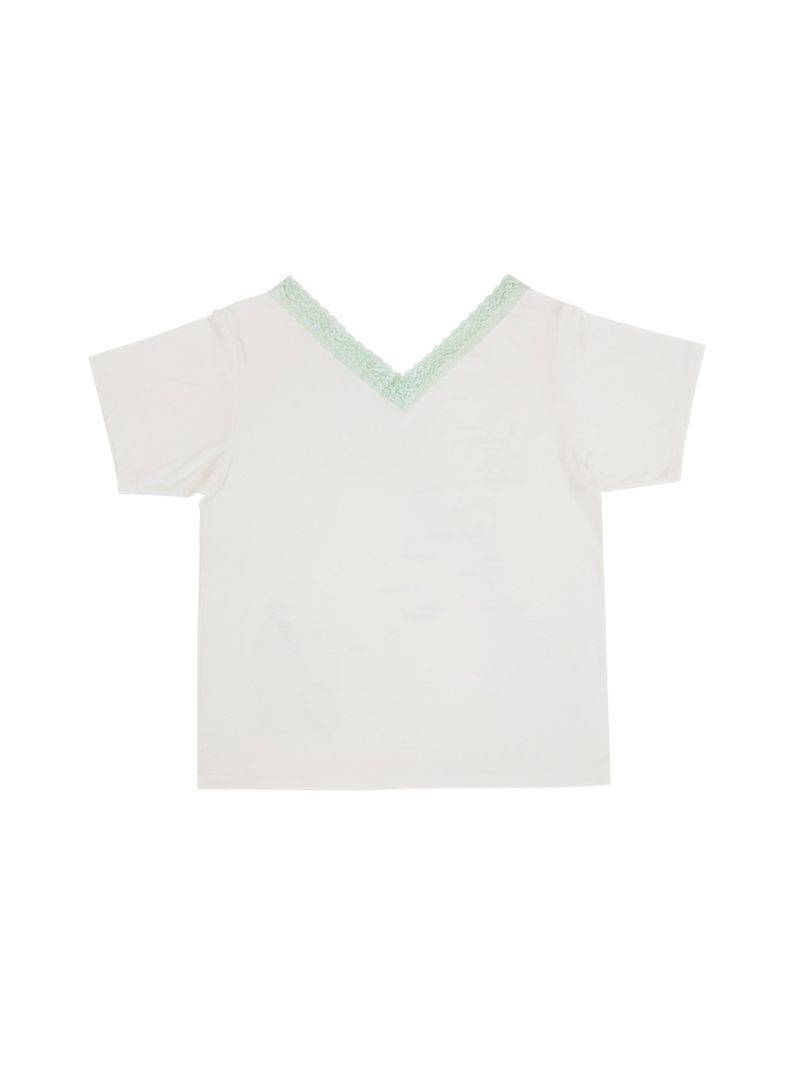 TEA DIARY V-NECK TOP / WHITE