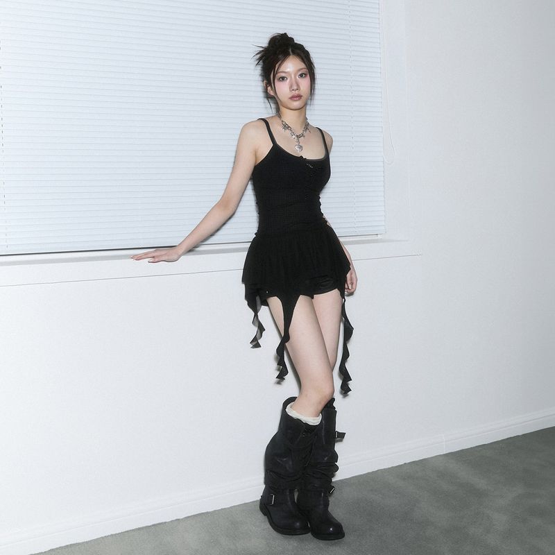 CHERRYQUIRI（チェリーキュリー）の「(2nd reorder) frill layered sleeveless - black（Tops）」