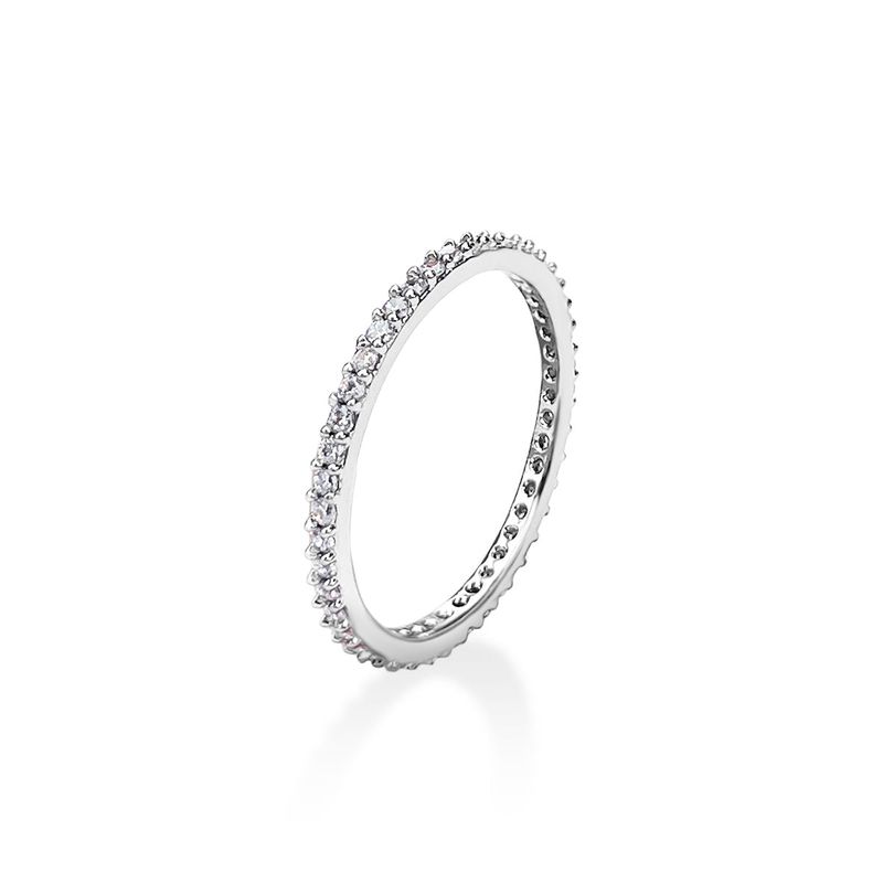 MACIER(マシール)の「1MM Prong Setting Tennis Ring (silver)(Accessories)」