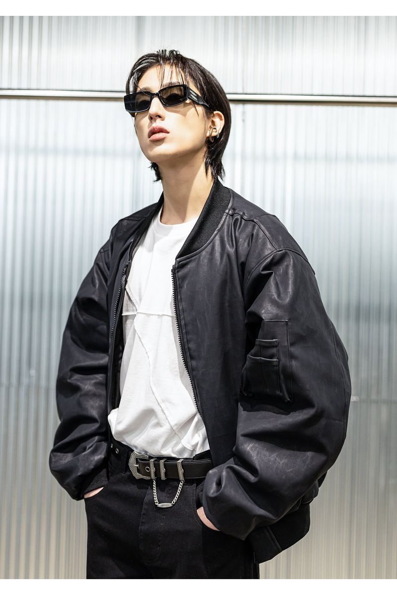 CRACK COATED DENIM MA-1 JUMPER