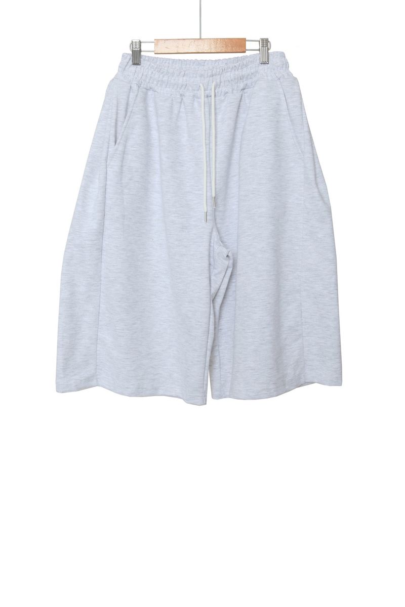 long wide sweat half pants