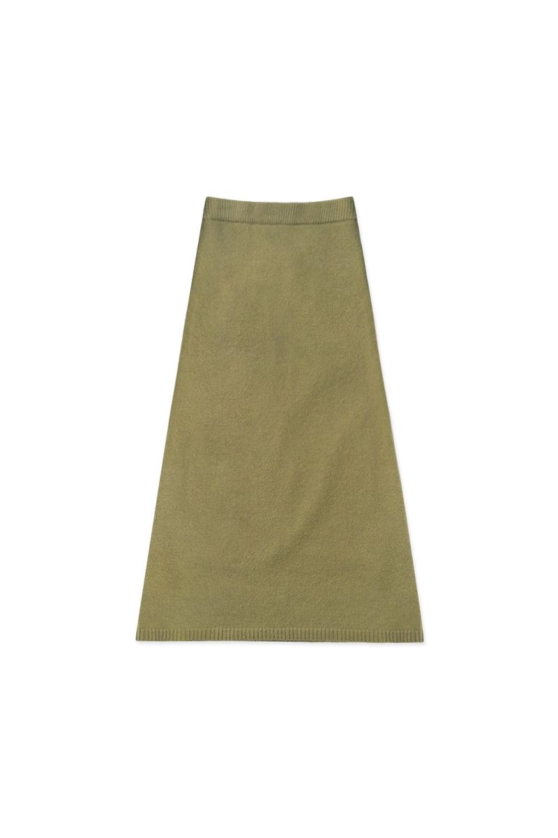 Raccoon knit skirt_olive