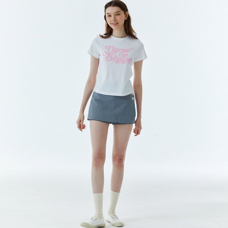 Shape Logo Slim Span T-Shirt White