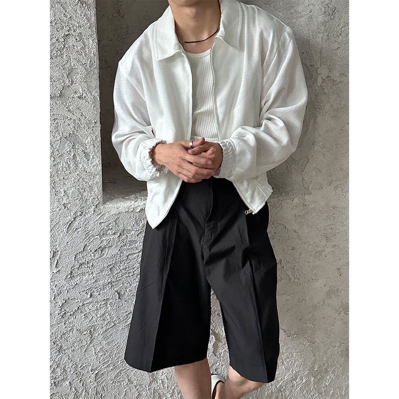 [S/S] Basic half banding short slacks (2color)