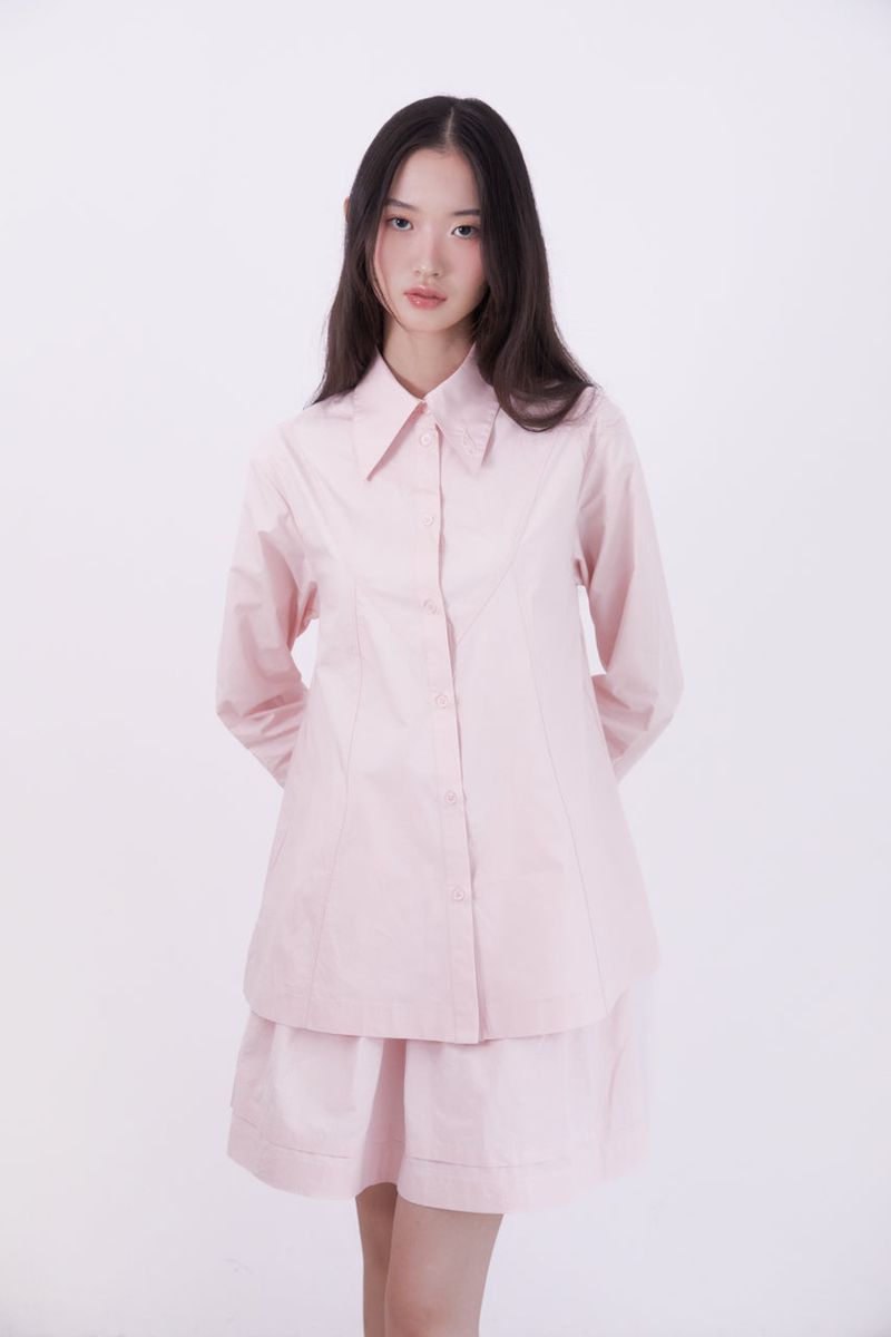 Classic flare-lined shirt (PINK)