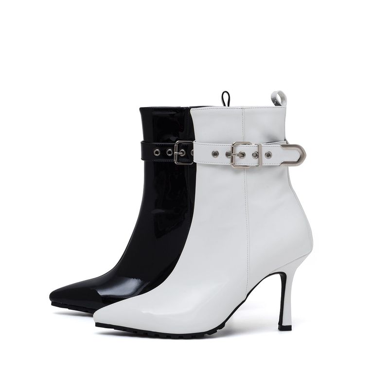 Buckle Slim Walker Heel(Black)