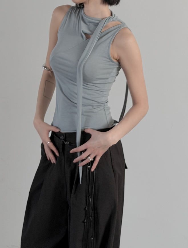 Carre Scarf Slit Sleeveless