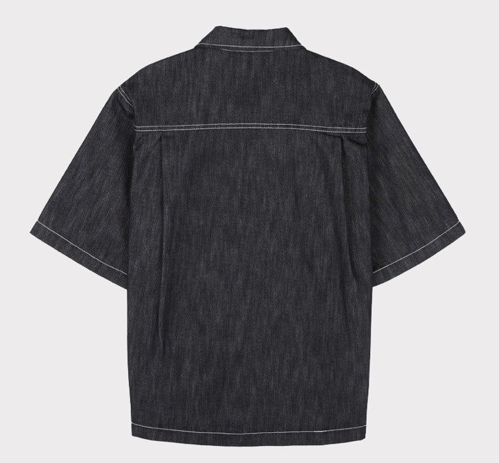 Tension Crush Linen Half Denim Jacket (2color)