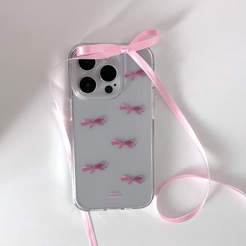 Tiny pink ribbon jelly hard case (clear)