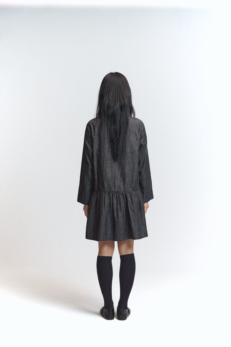 Frill shirt ops / Black jeans