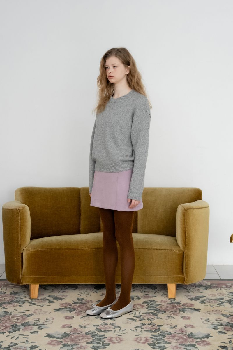 Basic crew knit_gray