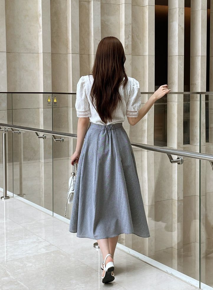 Charlene Jacquard Puff T-Blouse