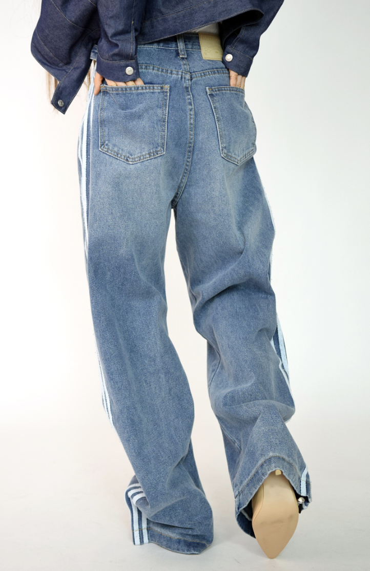 street track denim pants
