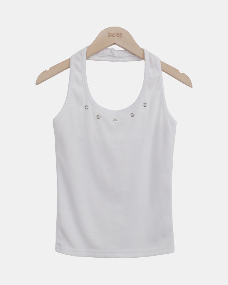 Beniz Eyelet Halter Sleeveless Top
