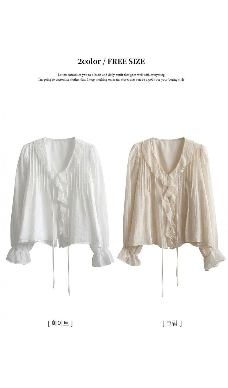 Poen puff string frilled blouse