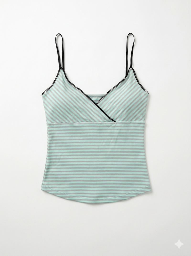 Lollipop Mint Sleeveless Top (built-in bra)