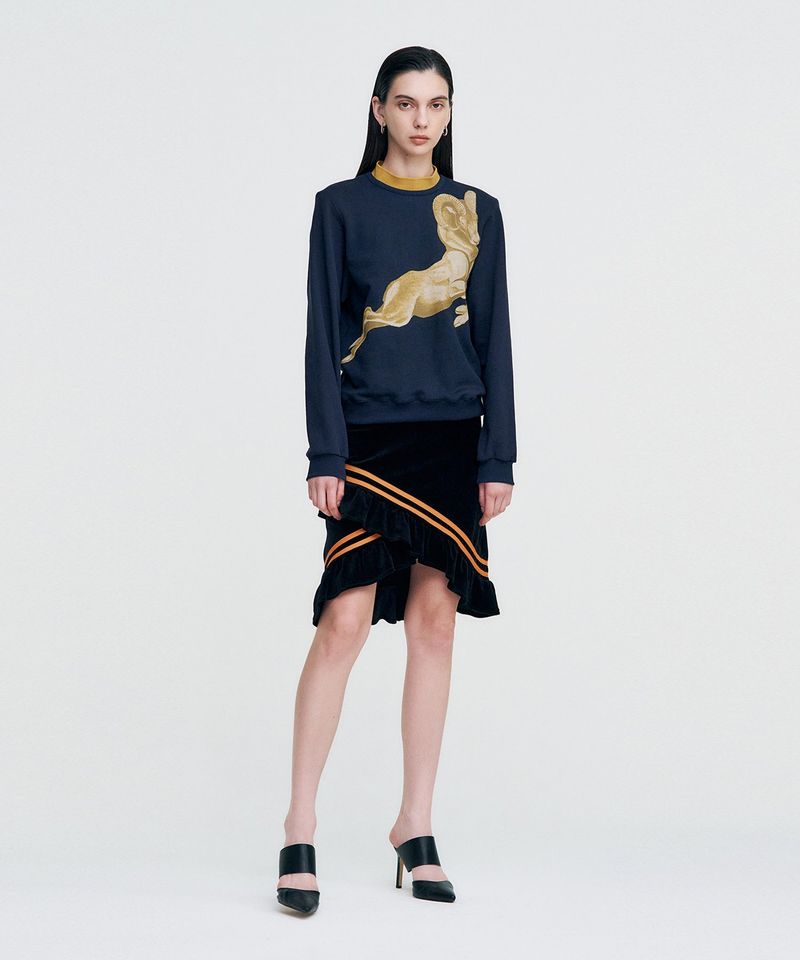 Double Rib Sweatshirt - Dall Sheep _ NAVY