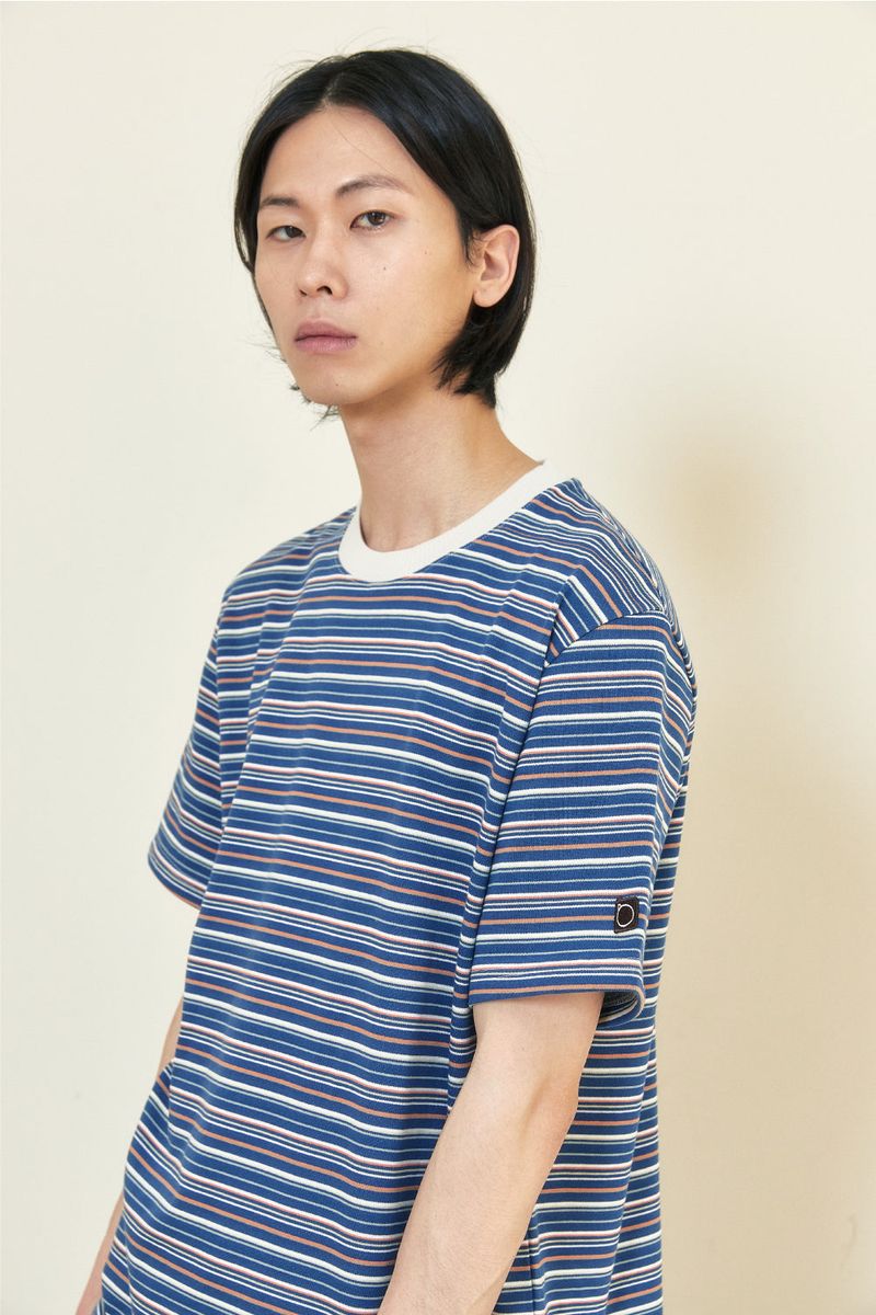ALARM MULTI STRIPE T SHIRT BLUE_MAN